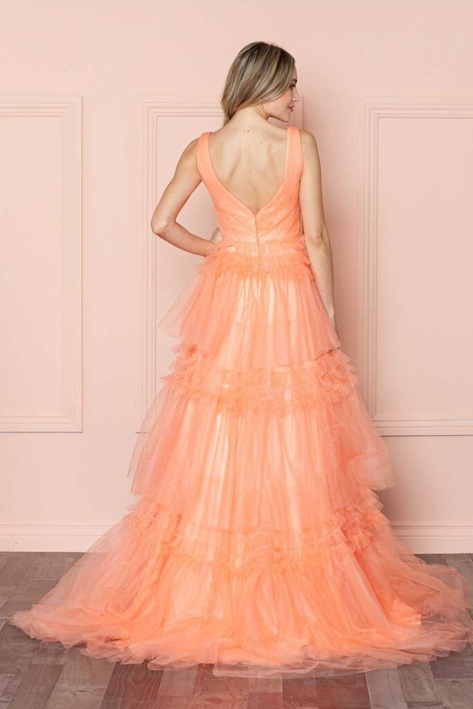 Ruffle Skirt Prom Dress