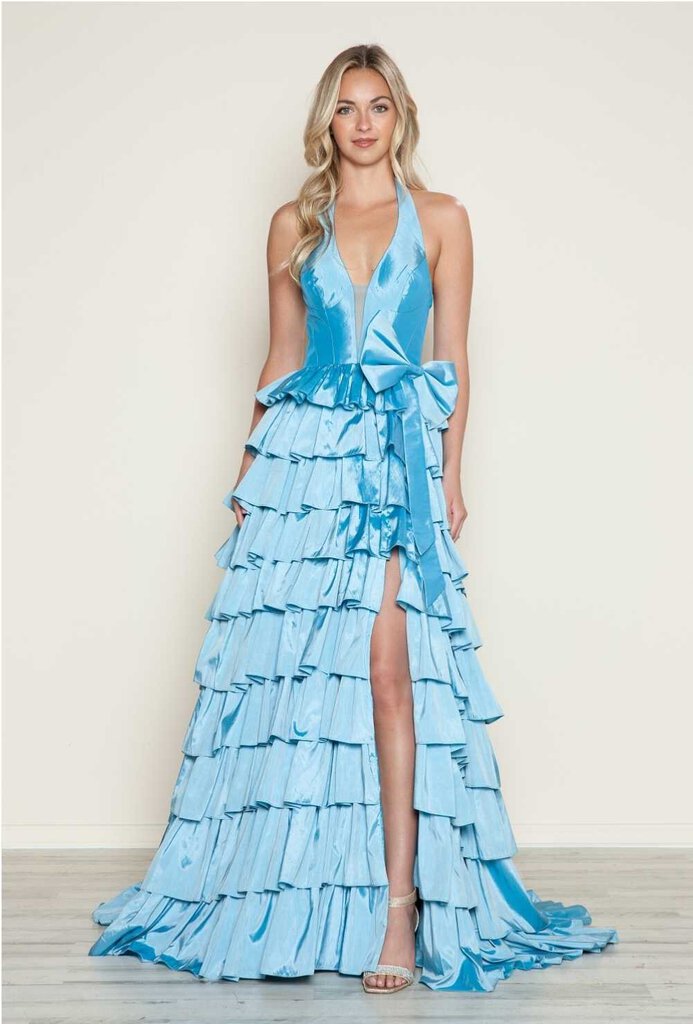 Taffeta Ruffle Prom Dress