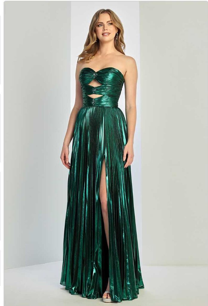 Strapless Metallic Gown