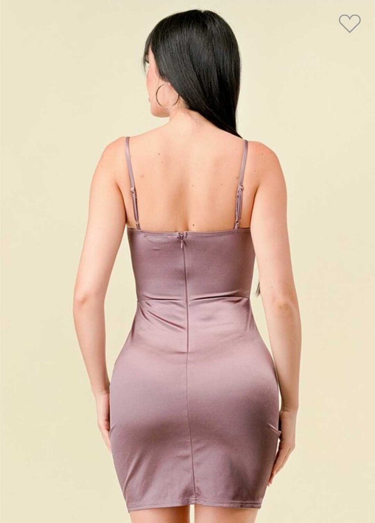 Satin Sweetheart Corset Style Wrapped Mini Dress