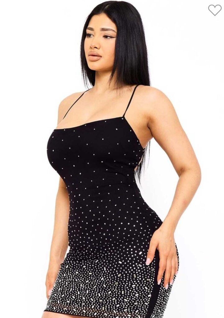 Radient Rhinestone Pattern Mini Dress