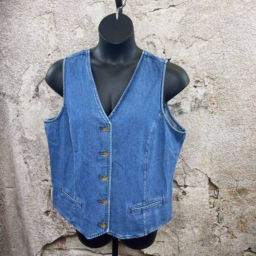J. Crew Factory Denim Vest for Women Size 18 Blue NWT Style CH448