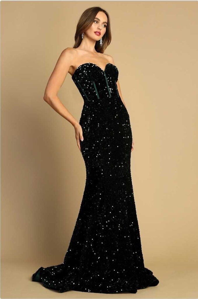 Strapless sequin gown