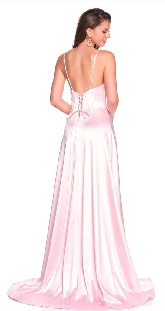 ALINE FLOWY DRESS WITH DEEP V AND LACE UP BACK