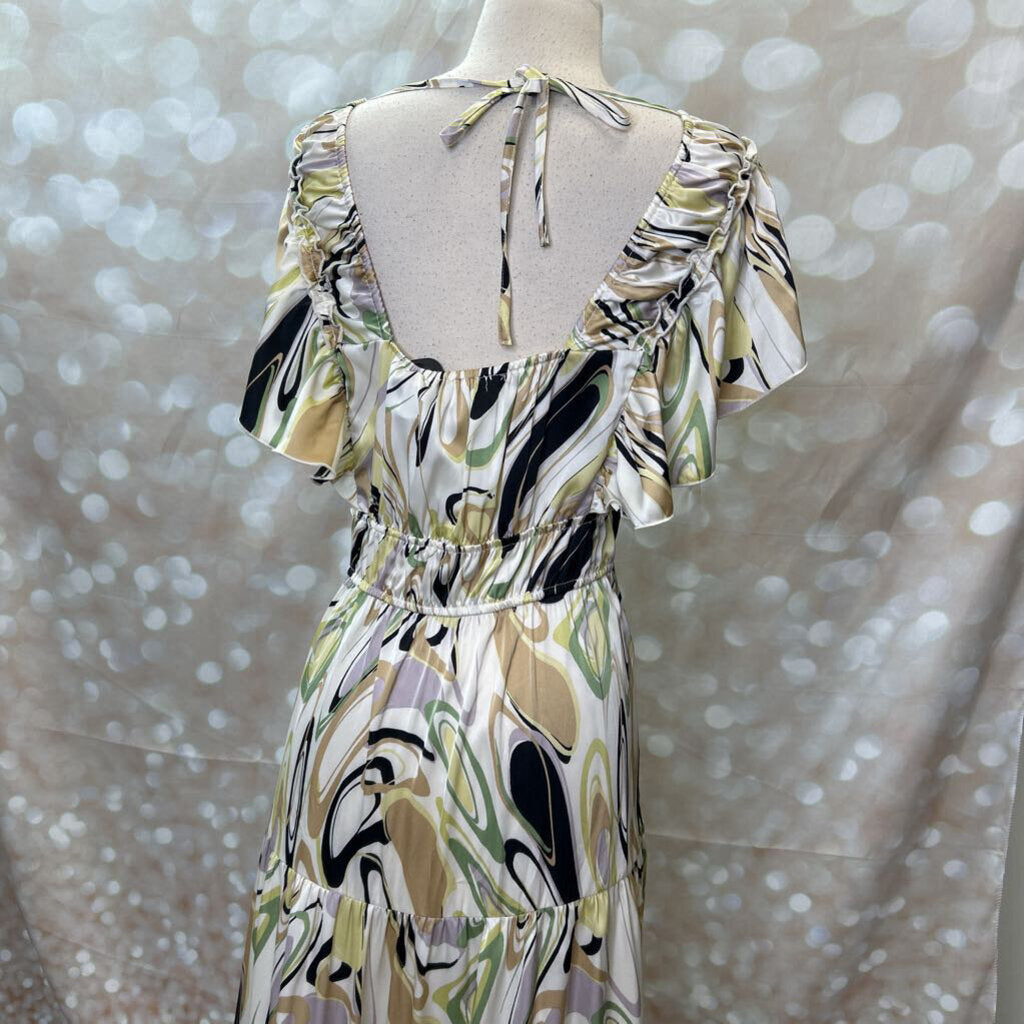 NWT Satin Flutter Print