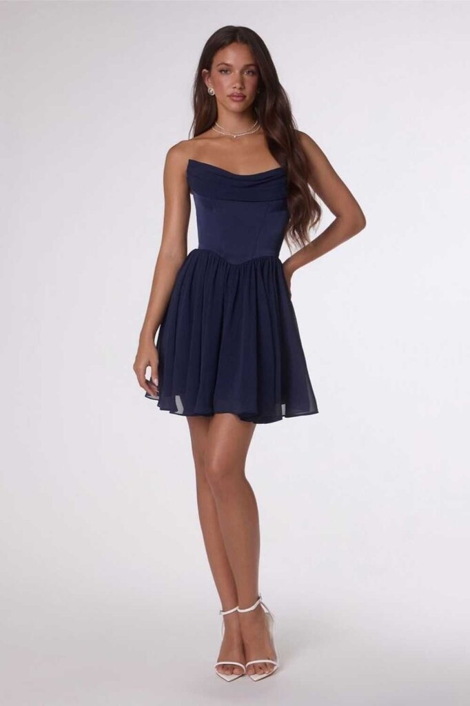 Chiffon fit-and-flare mini dress