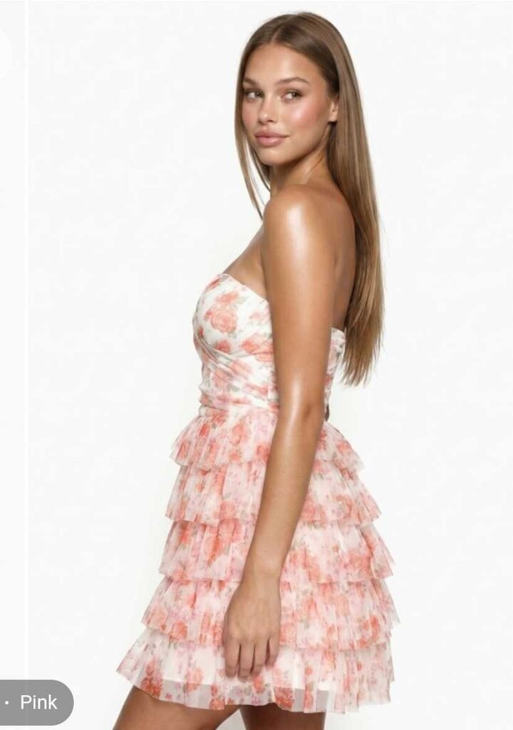 Floral Print Layered Ruffle Mini Dress