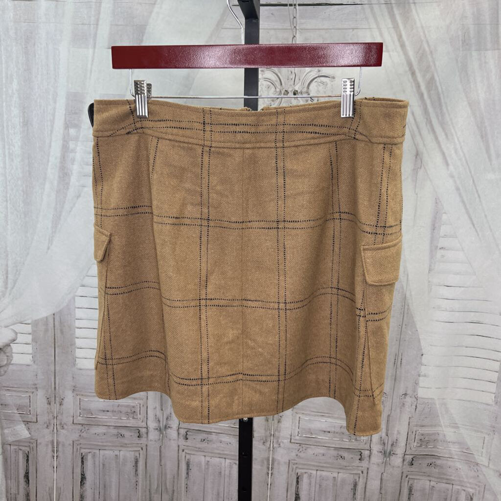 NWT (Re)sourced Zip-Front Wool Blend Mini Skirt