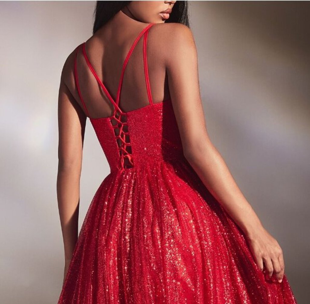 Ladivine layered glitter ball gown