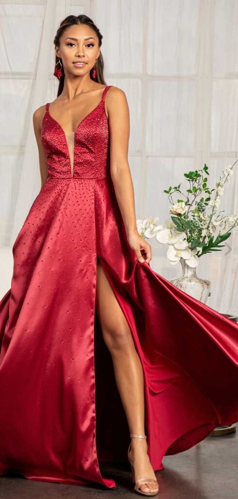 Illusion Sweetheart Neckline Satin A-line Dress w/ Lace-up Back