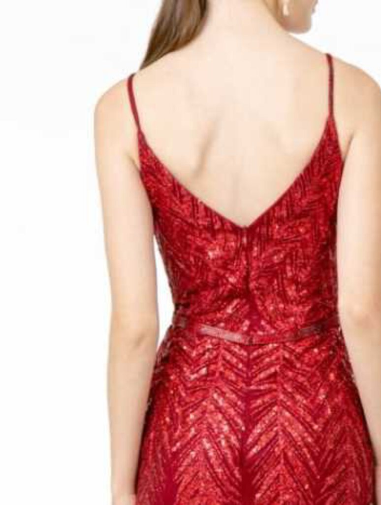 Illusion Deep V-Neck Glitter Sequin Mermaid Long Dress