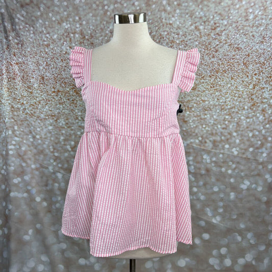 Simply Southern Searsucker Pink Babydoll Top NWT