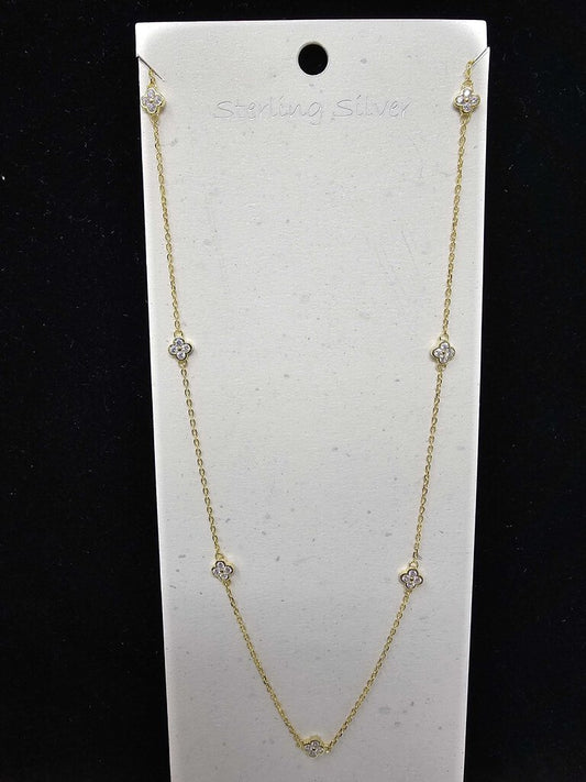 nn453641 cz clover necklace