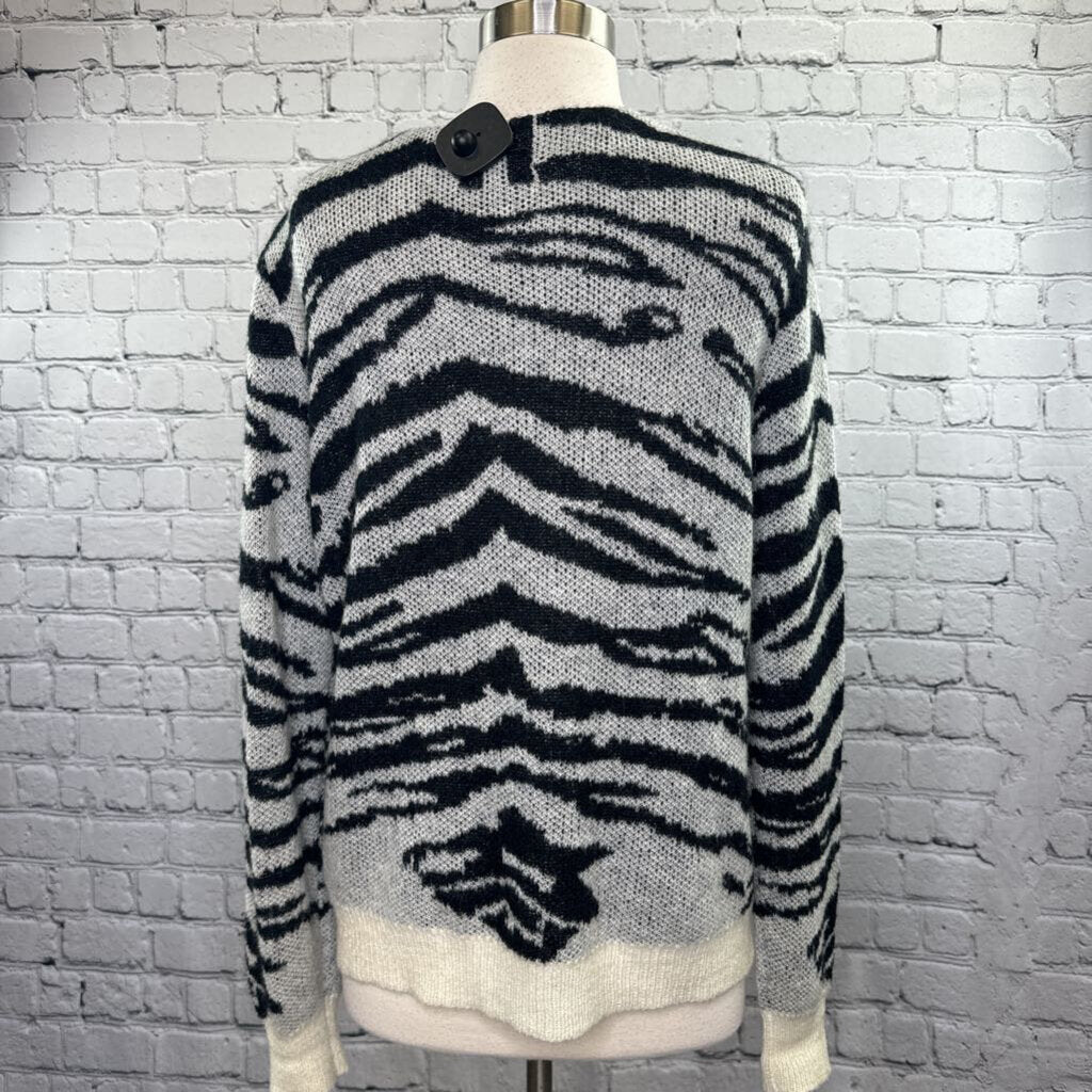 Zebra Print Button Up Sweater