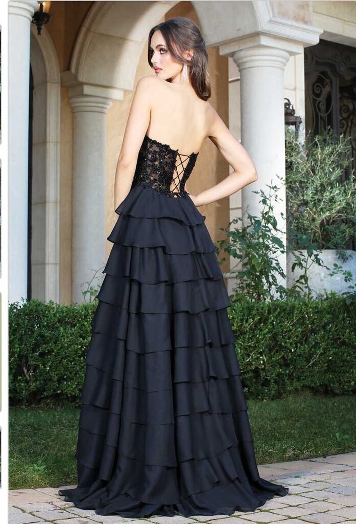 Strapless Layered Gown