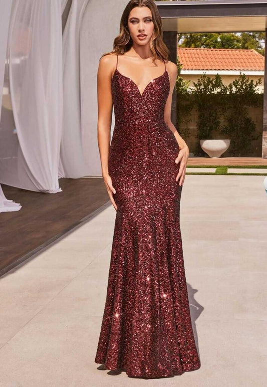 FITTED SEQUIN MERMAID GOWN