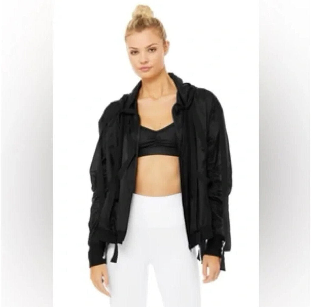 ALO Yoga NWT Sway Jacket All Wrapped Up Women's Size Small Black