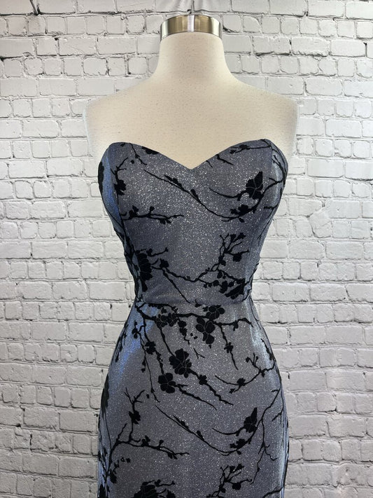 Velvet Floral Prom Dress