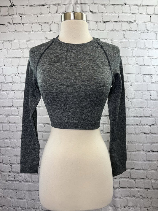 Gymshark Long Sleeve Crop Workout Top Women's Size Small Grey