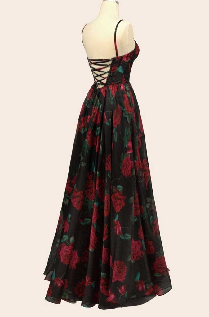 ROSE PRINT ORGANZA GOWN