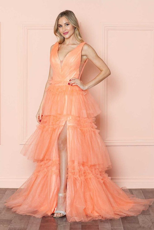 Ruffle Skirt Prom Dress