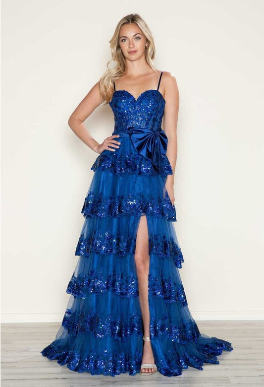 Ruffle Skirt Prom Dress