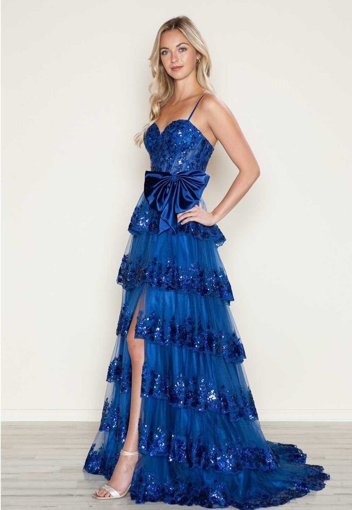 Ruffle Skirt Prom Dress