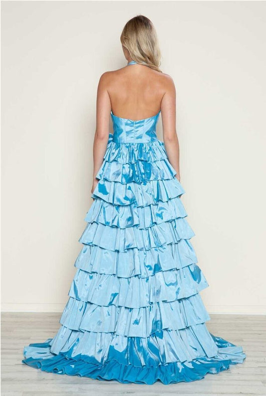 Taffeta Ruffle Prom Dress