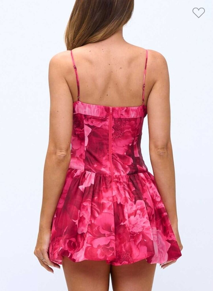 Floral Bubble Fit And Flare Mini Dress