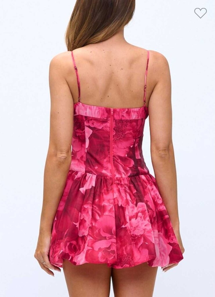 Floral Bubble Fit And Flare Mini Dress