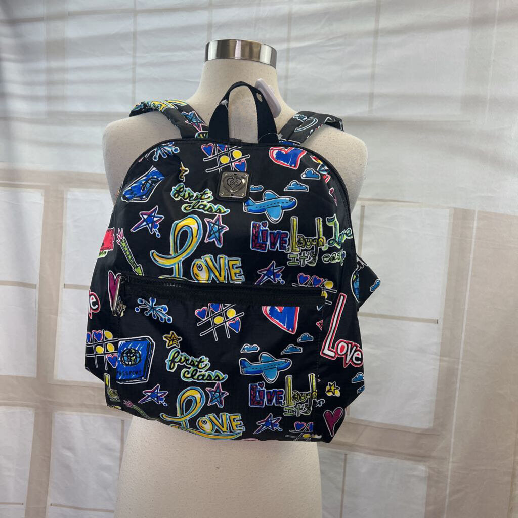 Love Scribble Happy Trails Backpack w/ Pouch