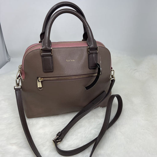 Paul Smith Leather Dome Satchel Bag With Crossbody Strap