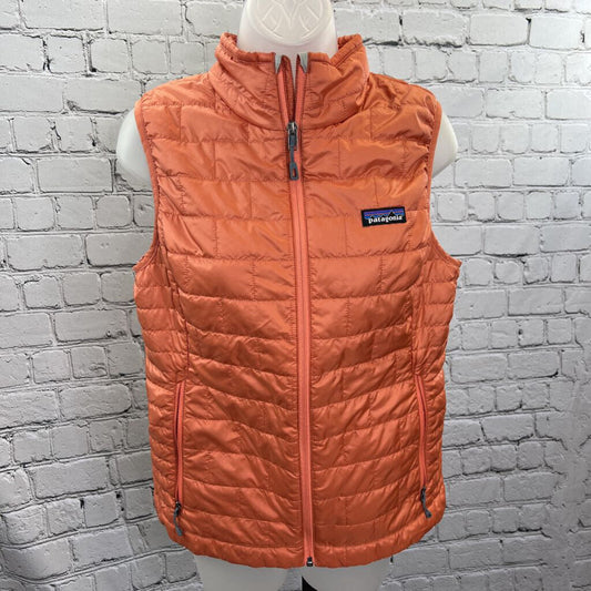 Patagonia Nano Down Zip Up Vest Women's Size Medium Orange