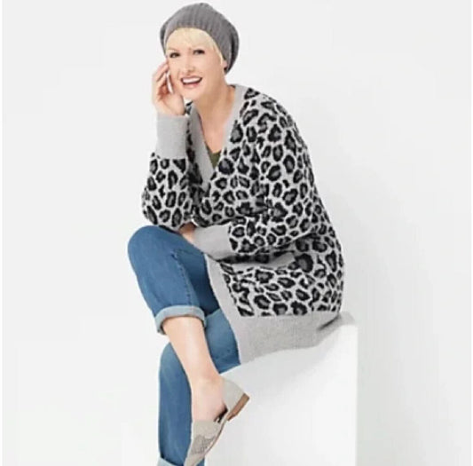 NWT Fuzzy Leopard Cardigan