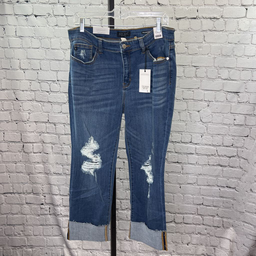 NWT Straight Fit Cuffed Jeans