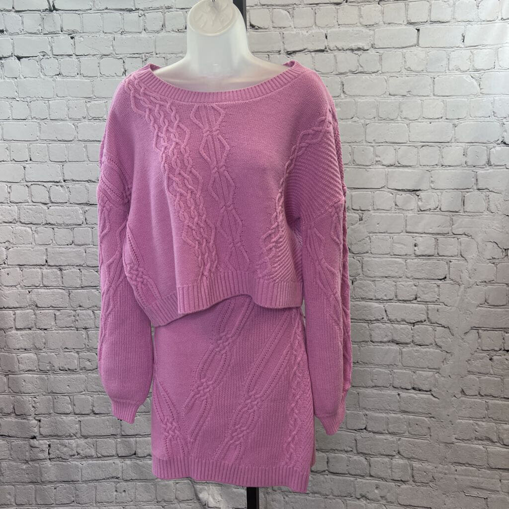 2pc Knit Sweater Set Skirt