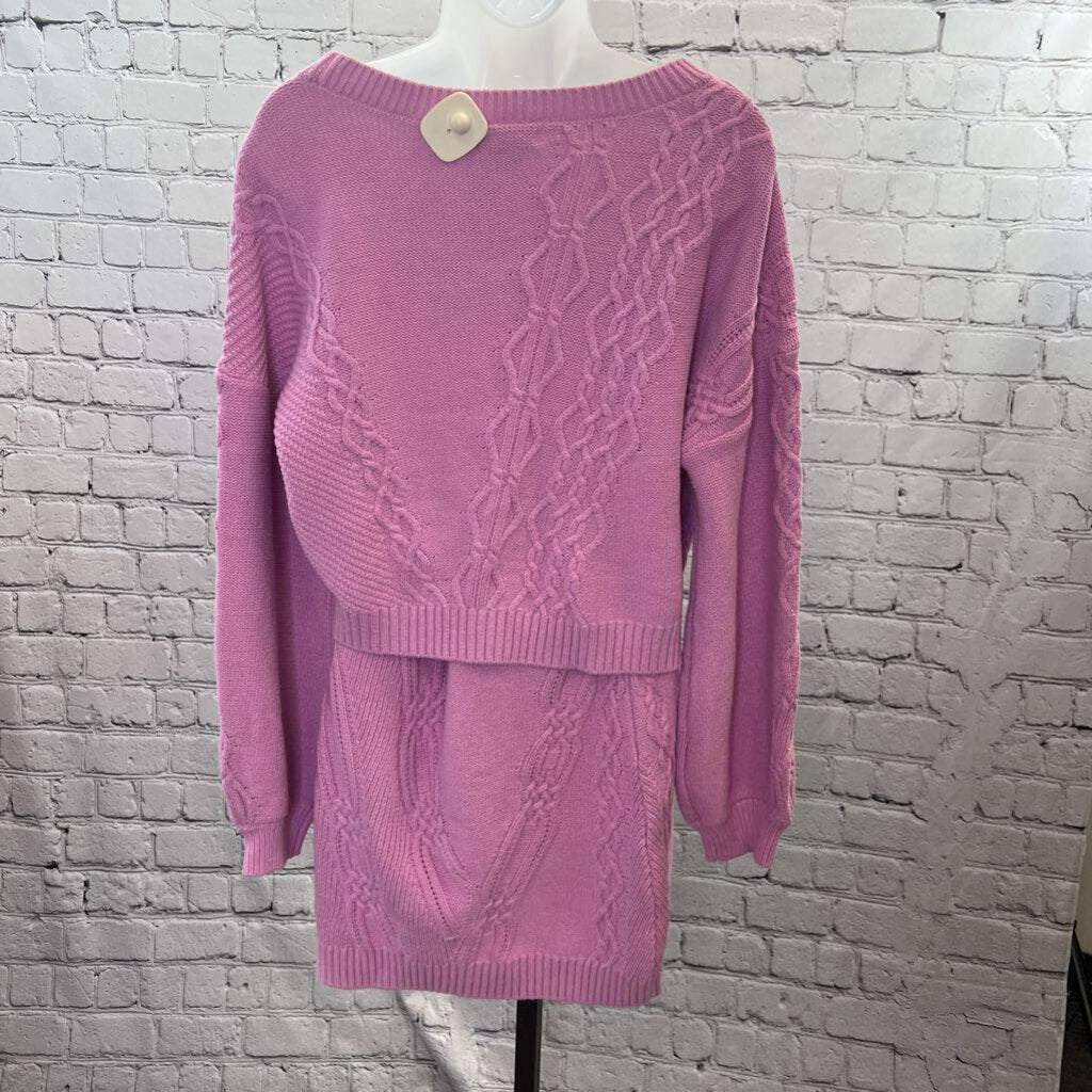 2pc Knit Sweater Set Skirt