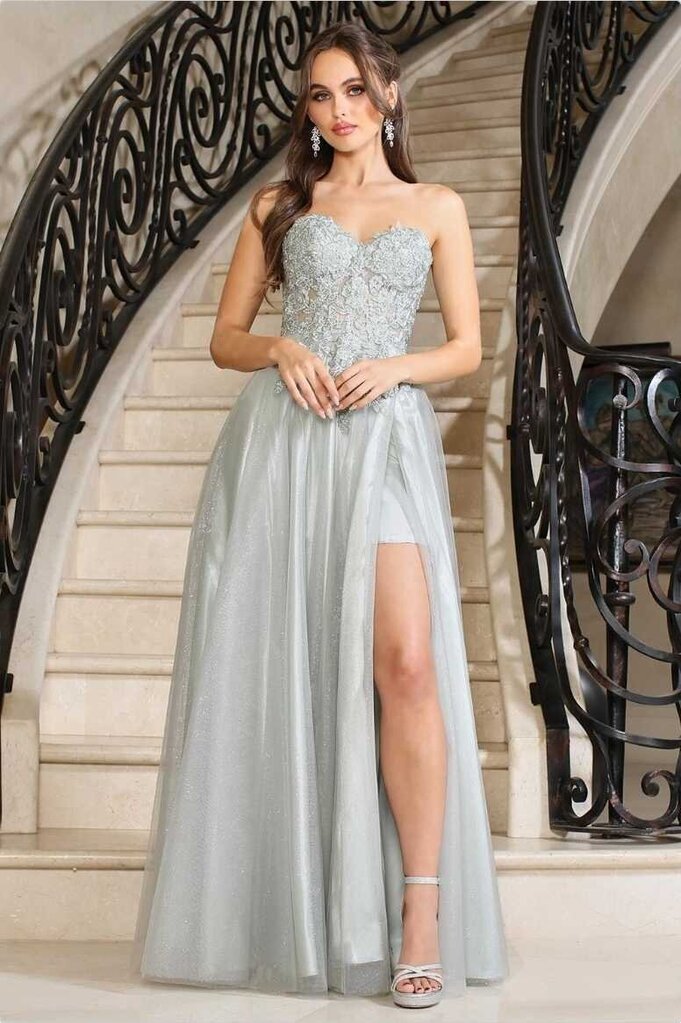 A-line slit front Gown