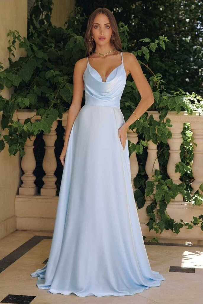 Satin A-line gown