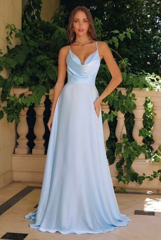 Satin A-line gown
