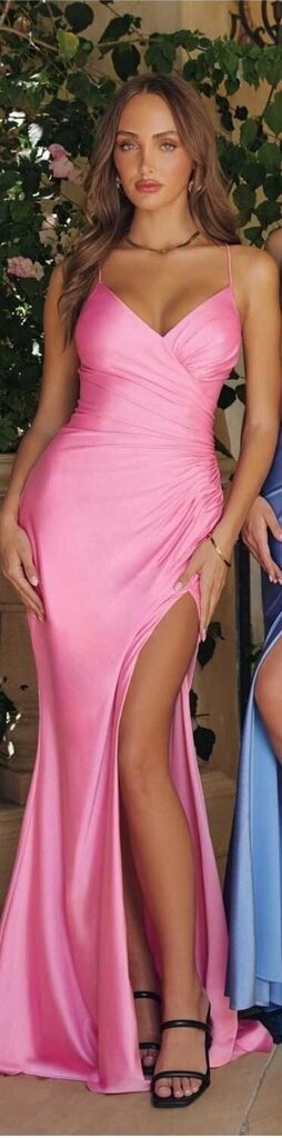 Sleek stretch satin gown