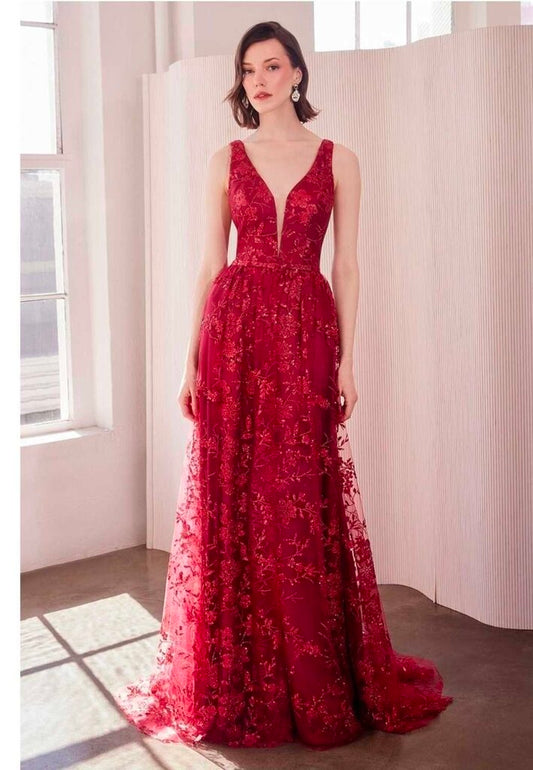 A-line glitter gown