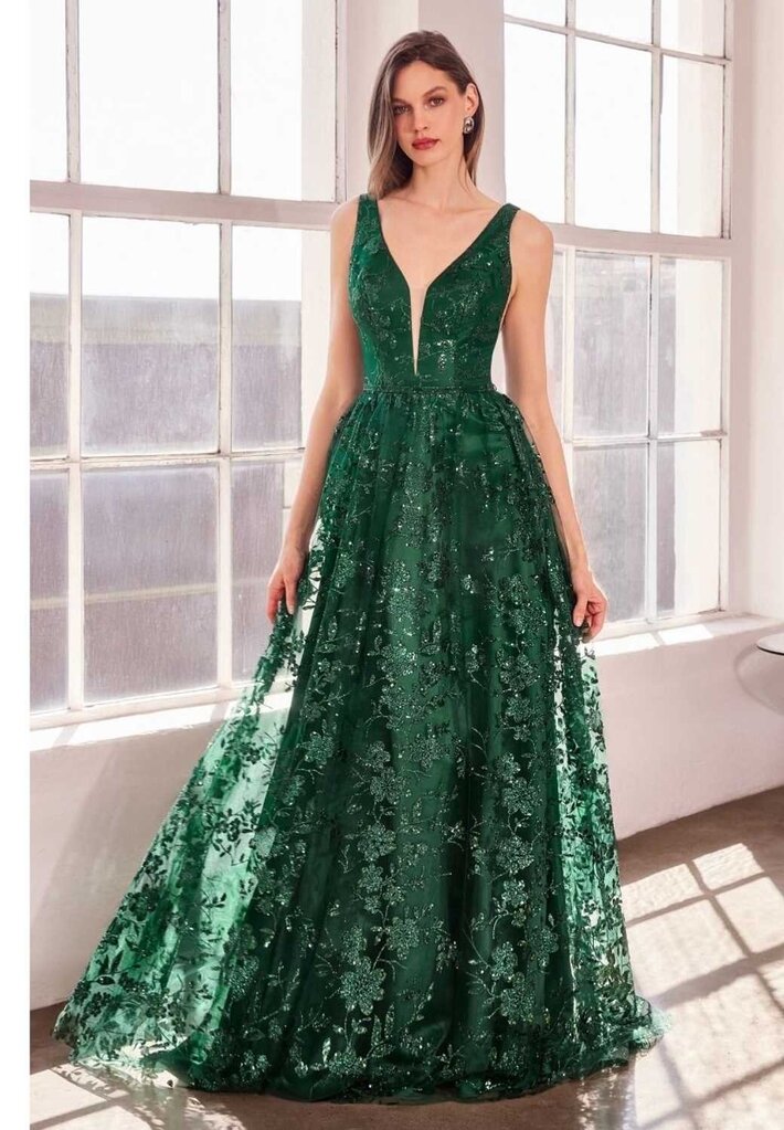 A-line glitter gown