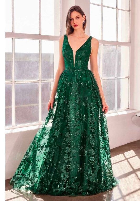 A-line glitter gown