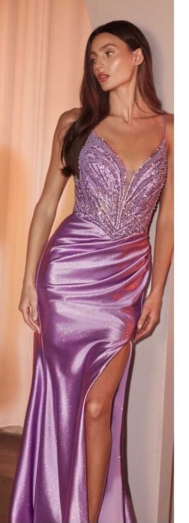 PEARL EMBELLISHED STRETCH SATIN GLIMMERING GOWN