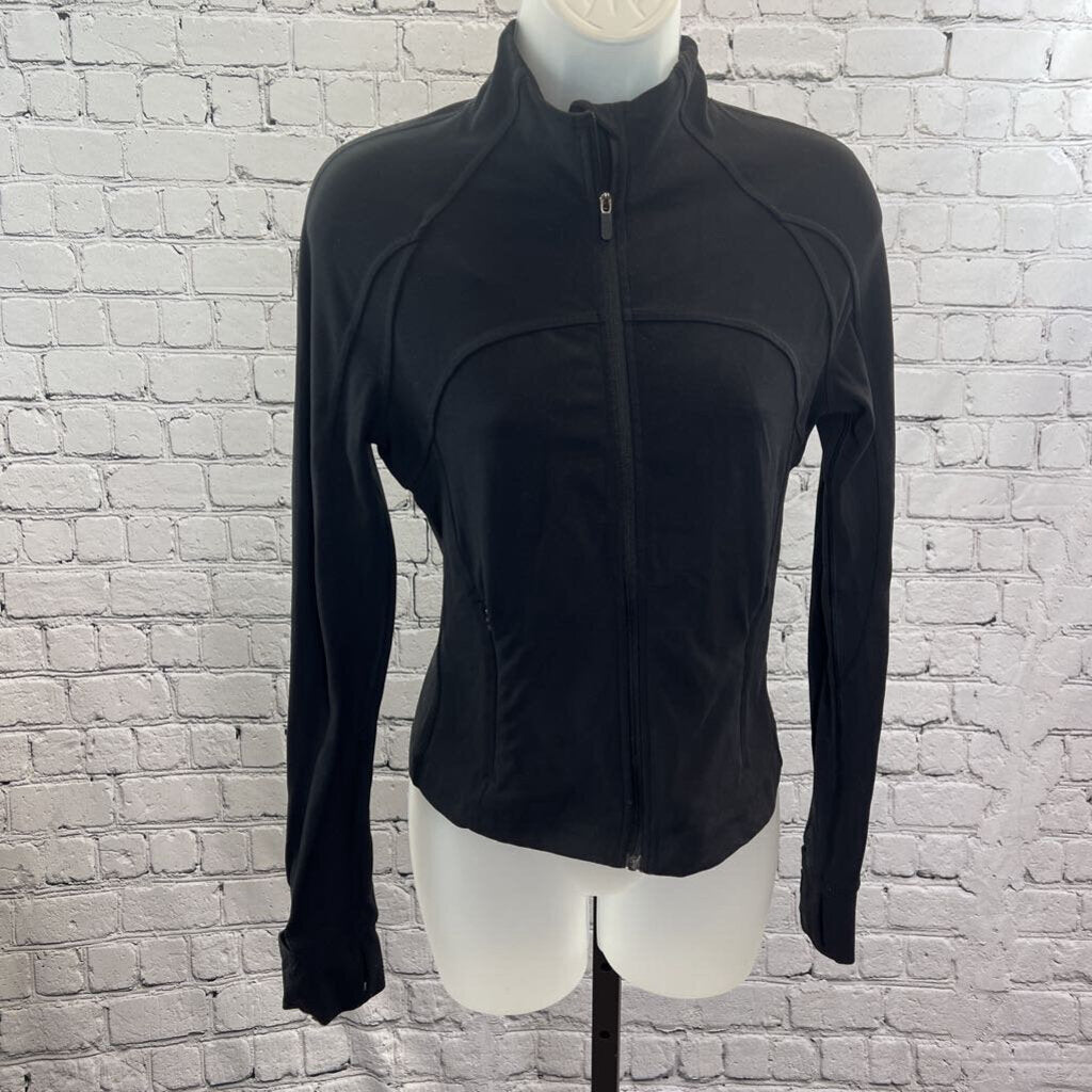 Lululemon Cropped Zip Up Long Sleeve Knit Jacket Women's Size 6 Black