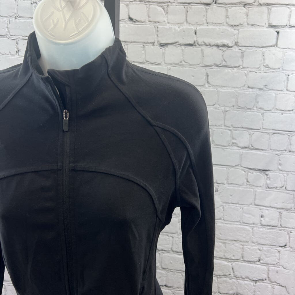 Lululemon Cropped Zip Up Long Sleeve Knit Jacket Women's Size 6 Black