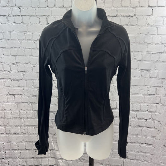 Lululemon Cropped Zip Up Long Sleeve Knit Jacket Women's Size 6 Black