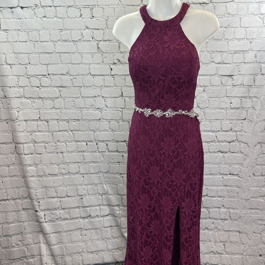 Maxi Floral Halter Lace Pearl Belt