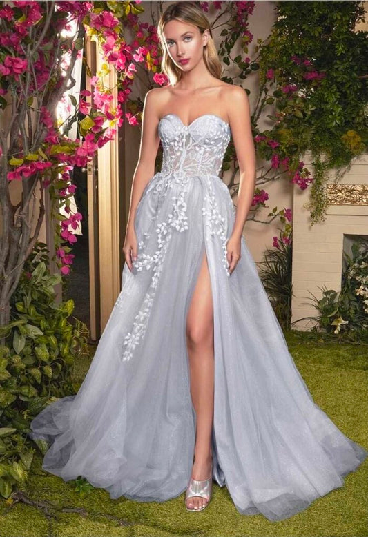 Gardenia Diamond Glitter V-Neck Ball Gown